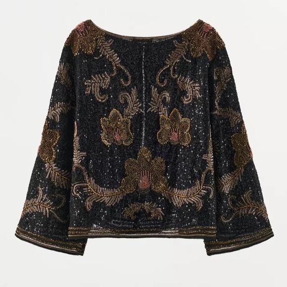 Zara Embroidered Beaded Sequin Cape Jacket 6895/912 S - Picture 12 of 12